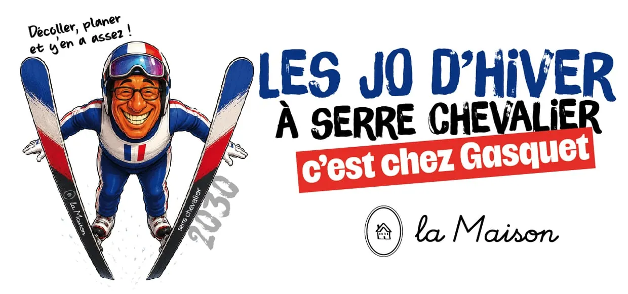 Motif mug La Maison Gasquet — caricature saut à ski : « Décoller, planer et y'en a assez ! »