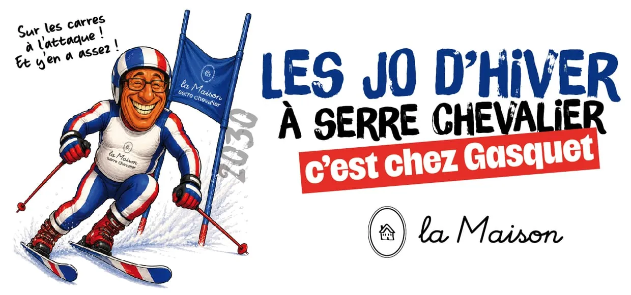 Motif mug La Maison Gasquet — caricature slalom : « Sur les carres à l'attaque ! Et y'en a assez ! »
