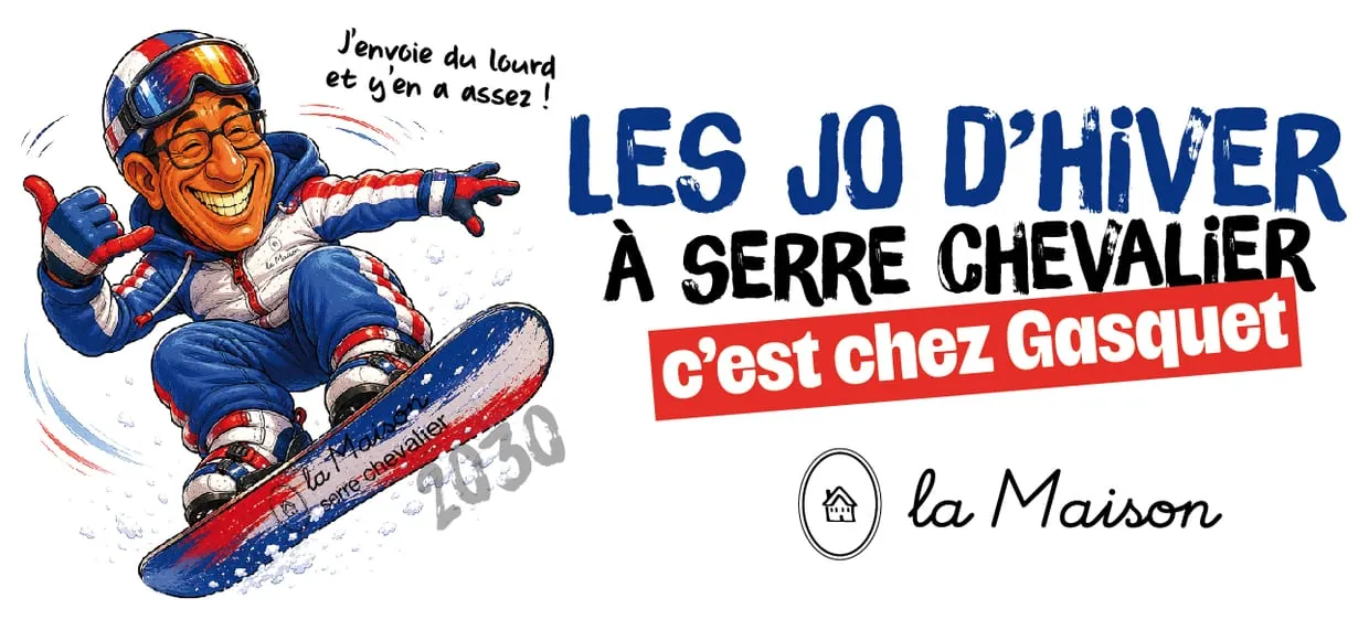 Motif mug La Maison Gasquet — caricature snowboard : « J'envoie du lourd et y'en a assez ! »